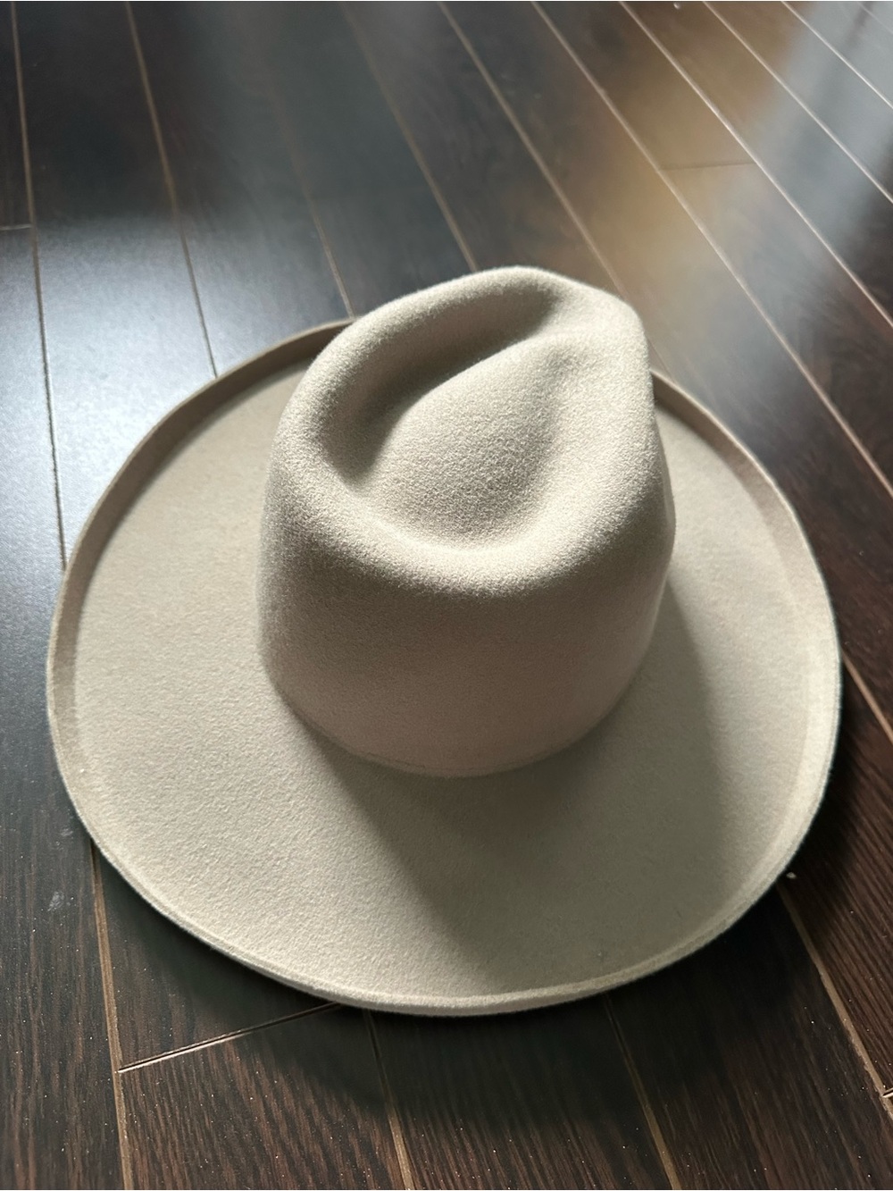 ANTHROPOLOGIE Wide Brim Felt Fedora Hat in Beige